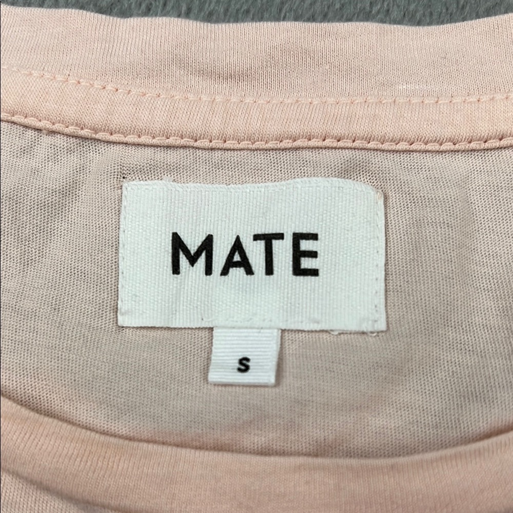 NWOT MATE the Label Shrunken Tee Pink Short Sleeve Tee - Picture 2 of 6